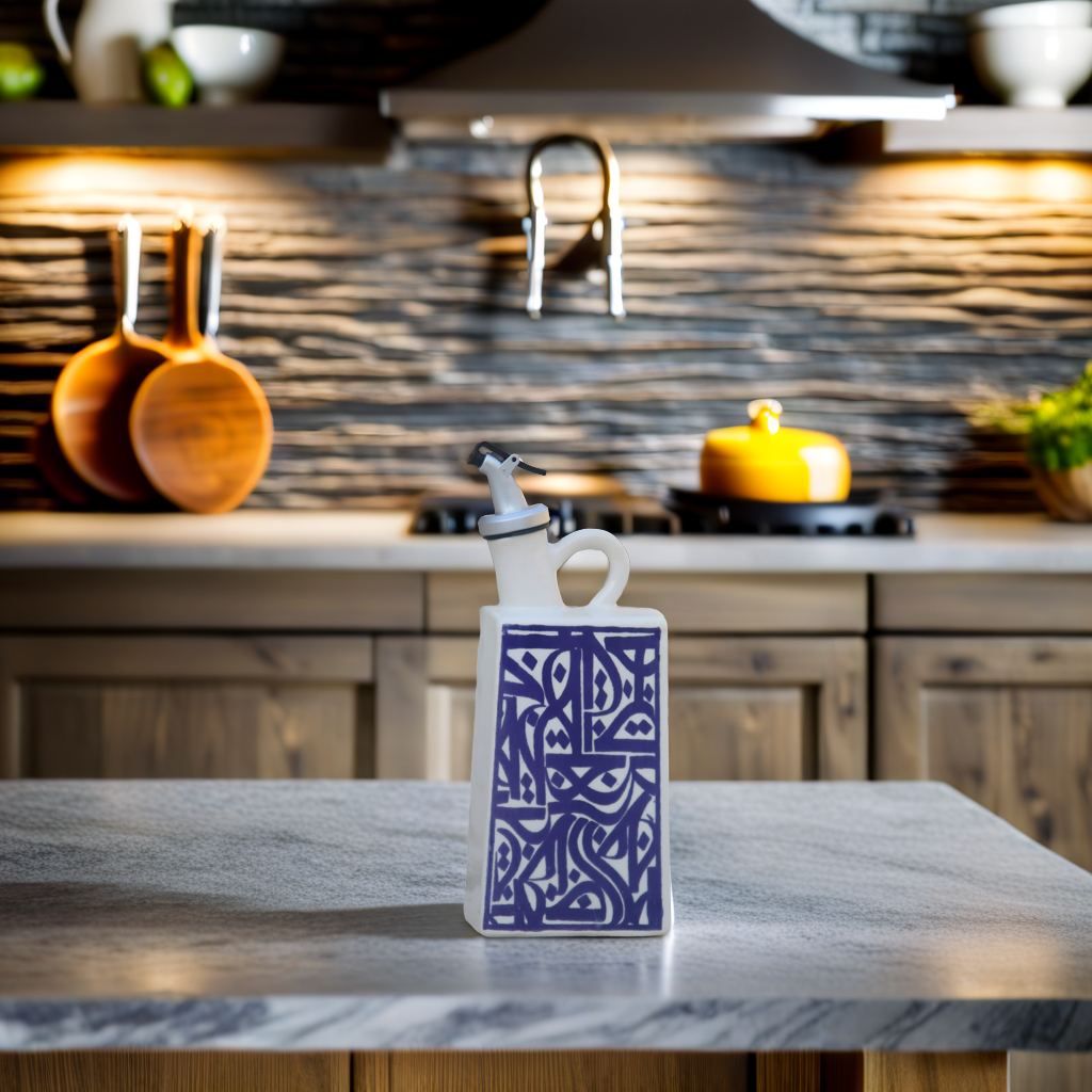 Bouteille D'huile rectangulaire avec anse Calligraphie – Image 1