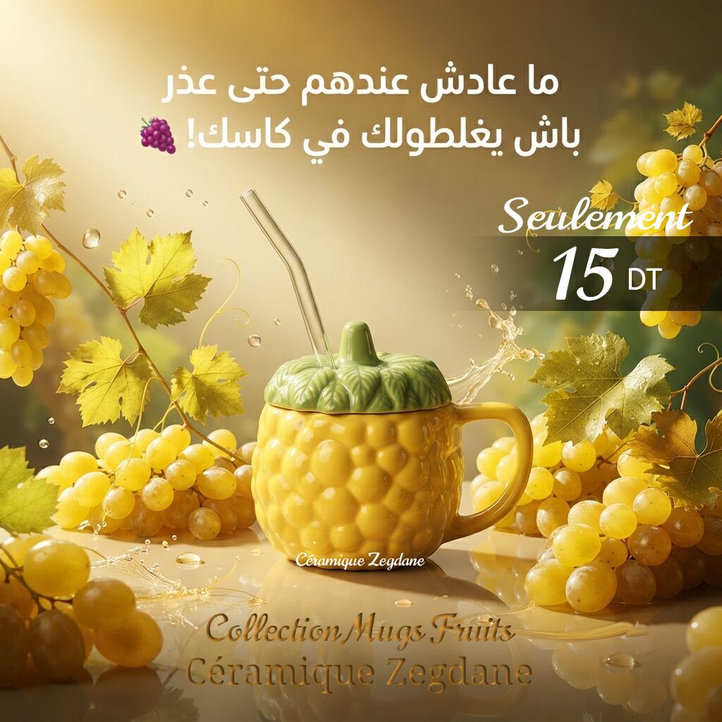 Mug Fruit Raisin en Céramique Artisanal – Image 1